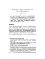 The Corporate Opportunity Doctrine and Impossibility Arguments