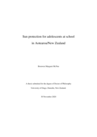 Sun protection for adolescents at school in Aotearoa/New Zealand
