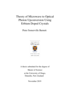 Theory of Microwave to Optical Photon Upconversion Using Erbium Doped Crystals