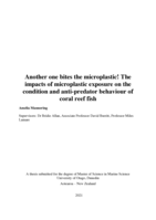 Another one bites the microplastic! The impacts of microplastic exposure on the condition and anti-predator behaviour of coral reef fish