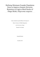 Defining Minimum Founder Population Sizes to Improve Genetic Diversity Retention in Captive-Bred Stocks of Otago Skink, Oligosoma otagense