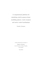 A computational platform for simulating reach-to-grasp actions: modelling physics, touch receptors and motor control mechanisms