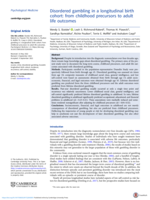 Disordered Gambling In A Longitudinal Birth Cohort: From Childhood Precursors To Adult Life Outcomes
