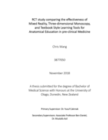 RCT study comparing the effectiveness of Mixed Reality, Three‐dimensional Monoscopy, and Textbook Style Learning Tools for Anatomical Education in pre‐clinical Medicine