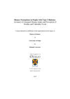 Dietary Perceptions in People with Type 2 Diabetes: Accuracy of Estimated Dietary Intake and Perception of Healthy and Unhealthy Foods