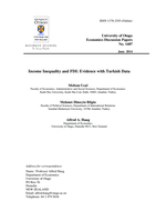 Income Inequality and FDI: Evidence with Turkish Data