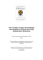 Oral Candida Carriage and Antifungal Susceptibility in Patients Receiving Antipsychotic Medication