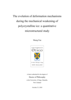 The evolution of deformation mechanisms during the mechanical weakening of polycrystalline ice: a quantitative microstructural study