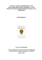 Social Capital, Resilience, and Smallholder Dairy Farmers: A Case Study of Four Communities in West Java, Indonesia