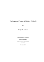 The Origin and Purpose of Matthew 27:51b-53