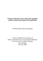 Change in Hearing Conservation and Legislation and Prevention of Permanent Threshold Shift