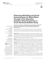 Enhancing well-being and social connectedness for Māori elders through a peer education (Tuakana-Teina) programme: A cross-sectional baseline study