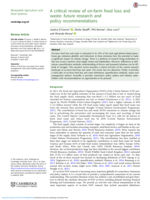 A critical review of on-farm food loss and waste: Future research and policy recommendations