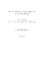 The value of challenge to medical student perceived learning in clinical settings