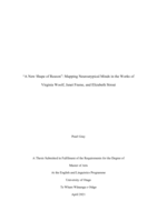 “A New Shape of Reason”: Mapping Neuroatypical Minds in the Works of Virginia Woolf, Janet Frame, and Elizabeth Strout