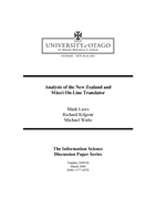Analysis of the New Zealand and Māori on-line translator