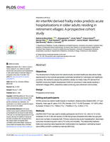 An interRAI derived frailty index predicts acute hospitalizations in older adults residing in retirement villages: A prospective cohort study
