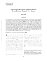 From people's revolution to partisan reform: Recent electoral change in New Zealand