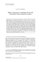Māori "Conversion" to the Rule of Law and Nineteenth-Century Imperial Loyalties