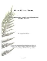 Kā Uri ā Papatūānuku: An investigation of pre-contact resource management in Te Wāi Pounamu