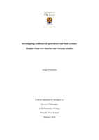 Investigating resilience of agriculture and food systems: insights from two theories and two case studies