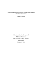 Transcriptome analysis of the New Zealand sea urchin Kina (Evechinus Chloroticus)