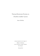 Thermal Hysteresis Proteins in Tenebrio molitor Larvae
