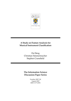 A study on feature analysis for musical instrument classification