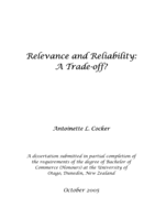 Relevance and reliability: A trade-off?