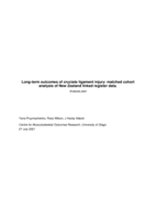 Long-term outcomes of cruciate ligament injury: matched cohort analysis of New Zealand linked register data