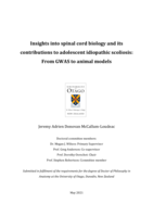 Insights into spinal cord biology and its contributions to adolescent idiopathic scoliosis: From GWAS to animal models