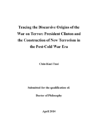 Tracing the Discursive Origins of the War on Terror: President Clinton and the Construction of New Terrorism in the Post-Cold War Era