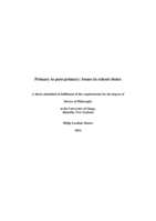 Primary to post-primary: Issues in school choice