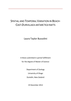 Spatial and temporal variation in beach-cast Durvillaea antarctica rafts