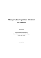 A Study of Labour Negotiators: Orientation and Behaviour