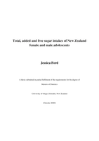 Total, added and free sugar intakes of New Zealand female and male adolescents