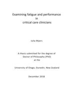Examining fatigue and performance in critical care clinicians