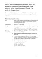 Impact of sugar-sweetened beverage tariffs and excise on taxed and untaxed beverage trade volumes to the Cook Islands and Tonga: Pre-analysis study protocol