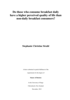 Do those who consume breakfast daily have a higher perceived quality of life than non-daily breakfast consumers?