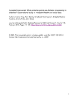 What protects against pre-diabetes progressing to diabetes? Observational study of integrated health and social data