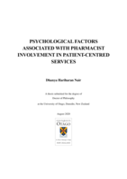 Psychological factors associated with pharmacist involvement in patient-centered services