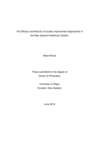The Efficacy and Maturity of Quality Improvement Approaches in the New Zealand Healthcare System