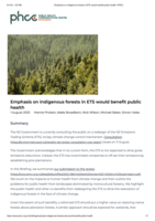 Emphasis on indigenous forests in ETS would benefit public health