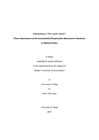 Connecting to "The Land's Heart": Place attachment and environmentally responsible behaviour intentions to national parks
