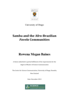 Samba and the Afro-Brazilian favela communities