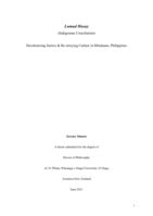 Lumad Husay (indigenous conciliation). Decolonizing justice & re-storying culture in Mindanao, Philippines