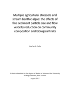 Multiple agricultural stressors and stream benthic algae: the effects of fine sediment particle size and flow velocity reduction on community composition and biological traits