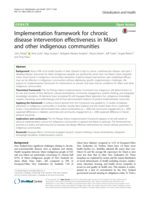 Implementation framework for chronic disease intervention effectiveness in Māori and other indigenous communities