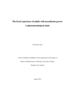 The lived experience of adults with myasthenia gravis: a phenomenological study