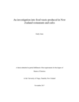An investigation into food waste produced in New Zealand restaurants and cafes.